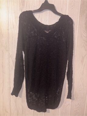 Pretty Rebellious Black Lightweight Scoop Neck Sweater